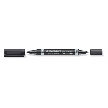 Staedtler Lumocolor 348 DUO huopakynä musta 0,6 mm/1,5 mm | Porin Konttorikone Oy