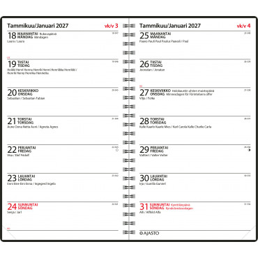 Viikkopäivyri/Veckodatumvisare 14 Eko, musta | Porin Konttorikone Oy