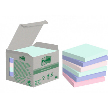 Post-it 654 ekoviestilappu värilajitelma 76 x 76 mm (6) | Porin Konttorikone Oy