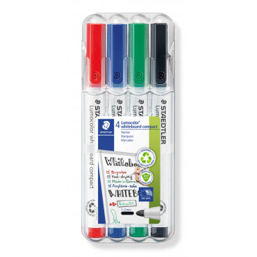 Staedtler Lumocolor 341 valkotaulukynä 4-v sarja 1-2 mm | Porin Konttorikone Oy