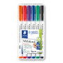 Staedtler Lumocolor 301 valkotaulukynä 1 mm 6-v sarja ohut | Porin Konttorikone Oy