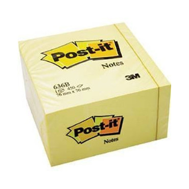 Post-it 636-B viestilappukuutio Canary Yellow 76 mm x 76 mm | Porin Konttorikone Oy