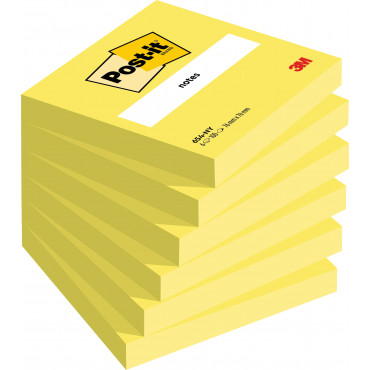 Post-it 654 viestilappu neonkeltainen 76 x 76 mm (6) | Porin Konttorikone Oy